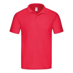 Męska Oryginalna Koszulka Polo. Czerwone koszulki polo męskie Fruit of the Loom, m, bez wzorów, bez ramiączek. Za 46.99 zł.