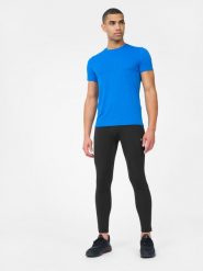 4F Legginsy treningowe szybkoschnące męskie L. Czarne legginsy sportowe męskie 4f, l, bez wzorów, z dzianiny, na fitness i siłownię. Za 149.99 zł.