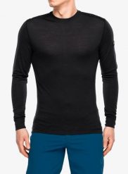Bluza termoaktywna Super.natural Sierra140 LS. Czarne bluzy męskie super.natural, l, bez wzorów, z dzianiny, bez kaptura. Za 291.49 zł.