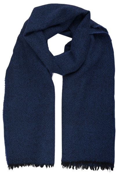 Wełniany Szal Męski - V. Fraas - Melanżowy Granat. Niebieskie szaliki męskie V. Fraas, na zimę, bez wzorów, z materiału. Za 129.00 zł.