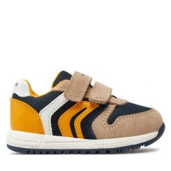 Sneakersy Geox. Brązowe trampki i tenisówki chłopięce Geox, bez wzorów, bez zapięcia. Za 439.99 zł.