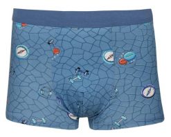 Bokserki Obcisłe, Niebieskie z Hantlami, Bawełniane, Majtki z Elastanem -ALTIES. Niebieskie bokserki męskie Alties, l, bez wzorów, z bawełny. Za 35.00 zł.