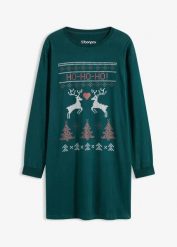 Koszula nocna z czystej bawełny. Zielone koszule nocne damskie bonprix, bez wzorów, z bawełny. Za 74.99 zł.