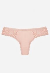 Jasnoróżowe Majtki Stringi Ozdobione Koronką z Bawełną Meniliphis. Czerwone stringi damskie Renee, l, bez wzorów, z bawełny. Za 6.99 zł.