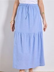 Spódnica midi w paski - wielobarwny. Spódnice damskie Sinsay, l, bez wzorów, midi. Za 49.99 zł.