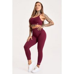 Legginsy fitness damskie Gym Glamour push up 2.0. Czerwone legginsy damskie GYM GLAMOUR, s, bez wzorów. Za 169.99 zł.