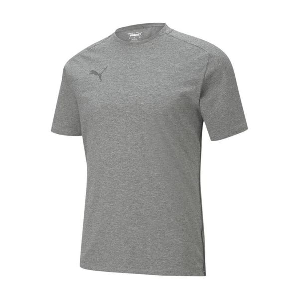 Koszulka treningowa męska Puma teamCUP Casuals T-Shirt. Szare koszulki sportowe męskie Puma, m, bez wzorów, z bawełny, bez kołnierzyka, bez ramiączek. W wyprzedaży za 47.00 zł.
