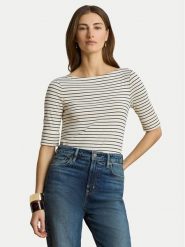 LAUREN RALPH LAUREN Bluzka Judy 200P13919004 Kremowy Regular Fit. Białe bluzki damskie Lauren Ralph Lauren, xl, bez wzorów, z bawełny, bez kołnierzyka, bez ramiączek. Za 329.99 zł.