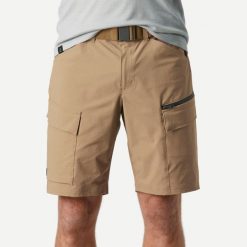 Spodenki turystyczne męskie Forclaz Travel 900. Brązowe krótkie spodenki sportowe męskie FORCLAZ, m, bez wzorów, z syntetyku, trekkingowe. Za 149.99 zł.