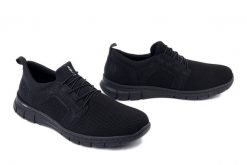 RIEKER B7796-01 black, półbuty męskie. Czarne półbuty na co dzień męskie Rieker, na lato, bez zapięcia. Za 369.90 zł.