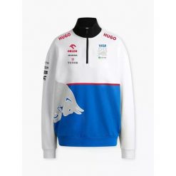 Bluza męska Hugo Boss Bulls RP Team pół-zamek. Białe bluzy męskie Hugo Boss, m, bez wzorów, z bawełny, bez kaptura. Za 258.99 zł.