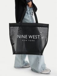 Nine West Torebka CEO-Eloura-LA374-4074 Czarny. Czarne torebki do ręki damskie Nine West, bez wzorów, z materiału, bez dodatków. Za 79.99 zł.