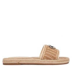 Espadryle Guess. Brązowe espadryle damskie Guess, z aplikacjami, bez obcasa, bez zapięcia. Za 559.99 zł.