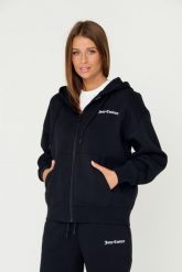 JUICY COUTURE Czarna bluza Randy. Czarne bluzy damskie Juicy Couture, s, bez wzorów, z bawełny, bez kaptura. W wyprzedaży za 299.99 zł.