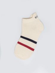 Stopki męskie z dwoma paskami białe Sherlock 100. Białe skarpety męskie Big Star, bez wzorów, z bawełny. Za 19.99 zł.