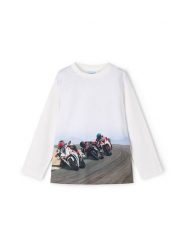 Mayoral Bluzka 4094 Biały Regular Fit. Białe t-shirty dla chłopców Mayoral, bez wzorów, z bawełny, bez ramiączek. Za 69.99 zł.