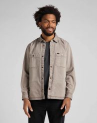 LEE OVERSHIRT MĘSKA KOSZULA MUD STONE L66BQP55 112145363. Koszule męskie Lee, l, bez wzorów, bez kołnierzyka, bez ramiączek. Za 209.99 zł.