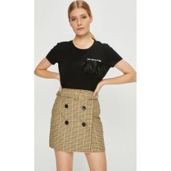 Liu Jo - Top. Szare topy damskie Liu Jo, z bawełny, z okrągłym kołnierzem, z krótkim rękawem. Za 369.90 zł.
