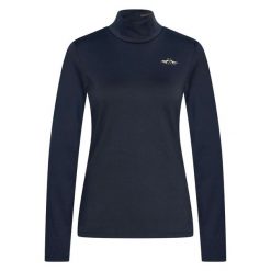 Sweter z golfem dla dziewczynki HV Polo Leanne. Niebieskie swetry dla dziewczynek HV POLO, na zimę, bez wzorów, z materiału, eleganckie, bez kołnierzyka, bez ramiączek, bez kaptura. Za 268.50 zł.