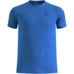 Koszulka męska Odlo T-shirt crew neck s/s ESSENTIAL SEAMLESS. Niebieskie t-shirty męskie Odlo, m, bez wzorów, bez kołnierzyka. Za 219.99 zł.