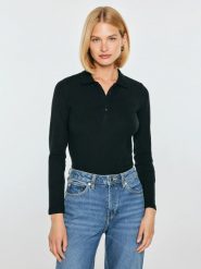 Bluzka damska polo z długim rękawem czarna delfina 906. Czarne bluzki damskie Big Star, l, bez wzorów, z bawełny, klasyczne, bez kołnierzyka, bez ramiączek. Za 119.99 zł.