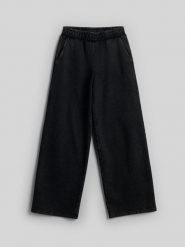 4F Szerokie spodnie dresowe damskie - czarne L. Czarne spodnie dresowe damskie 4f, l, bez wzorów, z bawełny, trekkingowe. Za 159.99 zł.