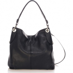 Skórzana torebka w kolorze czarnym - 34 x 30 x 14 cm. Czarne torby na ramię damskie Black Bags. W wyprzedaży za 346.95 zł.