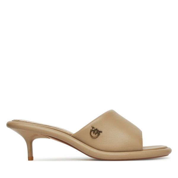 Klapki PINKO. Brązowe klapki damskie Pinko, bez wzorów, bez obcasa. Za 759.99 zł.