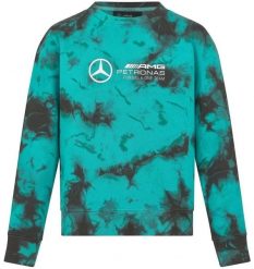 Bluza damska Mercedes-AMG Petronas F1 tie-dye crew neck zielona. Zielone bluzy damskie 55PROTEC, xl, bez wzorów, z bawełny, bez kaptura. Za 278.99 zł.