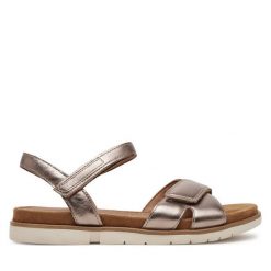 Sandały Marco Tozzi. Żółte sandały damskie Marco Tozzi, bez wzorów, bez obcasa, na płaskiej podeszwie, bez zapięcia. Za 259.99 zł.