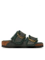 Birkenstock Klapki Arizona Bb Shearling Leoi 1028070 Zielony. Zielone klapki damskie Birkenstock, bez wzorów, ze skóry, bez obcasa. Za 819.99 zł.