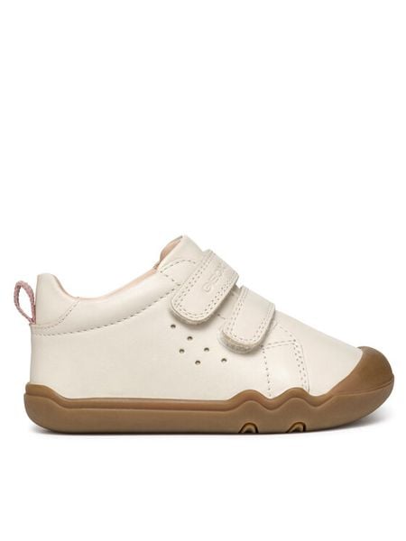 Geox Sneakersy B Steppieup B4663A 00085 C1058 Écru. Buty sportowe dziewczęce Geox, bez wzorów, ze skóry, bez zapięcia. Za 139.99 zł.