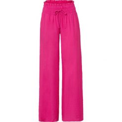 Spodnie palazzo. Żółte spodnie materiałowe damskie bonprix, bez wzorów. Za 169.99 zł.