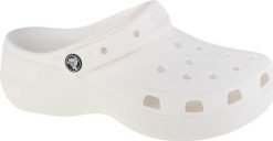 Crocs Klapki białe r. 37/38 (206750-100). Białe klapki damskie Crocs, bez wzorów, sportowe, bez obcasa. Za 257.88 zł.
