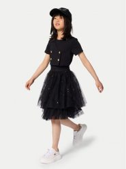 Karl Lagerfeld Kids Sukienka codzienna Z31142 S Czarny Regular Fit. Czarne sukienki dla dziewczynek Karl Lagerfeld Kids, bez wzorów, z syntetyku, bez ramiączek. Za 448.99 zł.