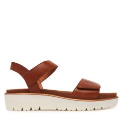 Sandały Ara. Brązowe sandały damskie Ara, bez wzorów, bez obcasa, na koturnie, bez zapięcia. Za 309.99 zł.