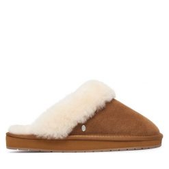 Kapcie EMU Australia. Brązowe kapcie damskie Emu Australia, bez wzorów. Za 384.99 zł.