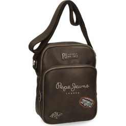 Torba w kolorze ciemnobrązowym - (S)18 x (W)25 x (G)6,5 cm. Brązowe torby na ramię męskie Pepe Jeans, w paski, z materiału. W wyprzedaży za 99.95 zł.