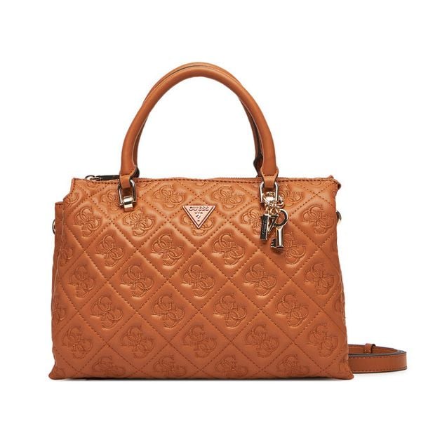 Torebka Guess. Brązowe torebki do ręki damskie Guess, z aplikacjami, klasyczne, bez dodatków. Za 349.99 zł.
