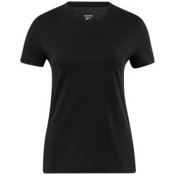 Koszulka damska Reebok en coton. Czarne t-shirty damskie Reebok, xs, bez wzorów, sportowe, bez kołnierzyka. Za 26.78 zł.