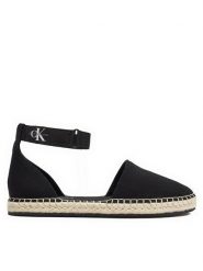 Calvin Klein Jeans Espadryle Ankle Espadrille Btw YW0YW01027 Czarny. Czarne sandały damskie Calvin Klein Jeans, bez wzorów, z jeansu, bez obcasa, bez zapięcia. Za 219.99 zł.