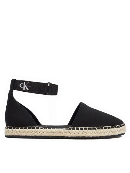 Calvin Klein Jeans Espadryle Ankle Espadrille Btw YW0YW01027 Czarny. Czarne sandały damskie Calvin Klein Jeans, bez wzorów, z jeansu, bez obcasa, bez zapięcia. Za 219.99 zł.