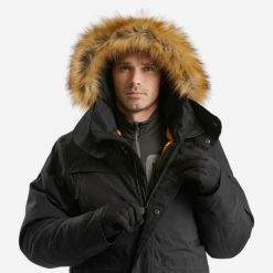 Parka turystyczna męska zimowa Quechua SH900 -20°C wodoodporna. Czarne parki męskie QUECHUA, na lato, m, bez wzorów, z materiału, bez kaptura. Za 399.99 zł.