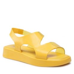 Sandały Melissa. Czarne sandały damskie Melissa, bez wzorów, bez obcasa, na płaskiej podeszwie, bez zapięcia. Za 199.99 zł.