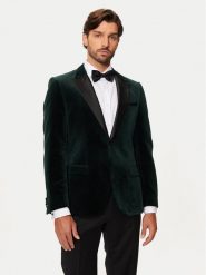 Hugo Marynarka Henry244E1X 50524909 Zielony Slim Fit. Zielone marynarki męskie Hugo, bez wzorów, z syntetyku. Za 1,679.00 zł.