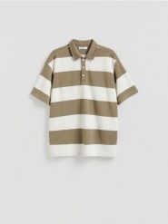 Koszulka polo boxy - złamana biel. Koszulki polo męskie Reserved, l, bez wzorów, z bawełny, bez ramiączek. Za 119.99 zł.
