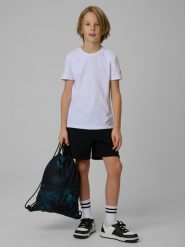 4F Komplet sportowy na WF (koszulka+spodenki+worek) chłopięcy - czarny 134/140 (8-10 lat). Czarne t-shirty dla chłopców 4f, bez wzorów, z bawełny, bez ramiączek. Za 99.99 zł.