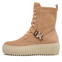 Botki Rage Age. Brązowe botki damskie Rage Age, bez obcasa, na płaskiej podeszwie, bez zapięcia. Za 549.99 zł.
