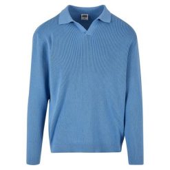 Oversizowy, prążkowany sweter z długim rękawem Urban Classics. Niebieskie swetry przez głowę męskie Urban Classics, m, bez wzorów, prążkowane, bez kołnierzyka. Za 267.50 zł.