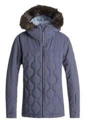 Kurtka narciarska damska Roxy Quilted membrana 20K. Niebieskie kurtki damskie Roxy, s, bez wzorów, z futra, z kapturem, narciarskie, primaloft. Za 642.49 zł.